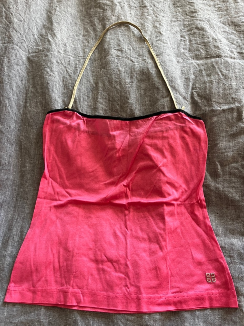 Givenchy Pink Halter Tank Top with Gold Strap